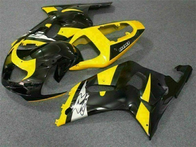 2001-2003 Yellow Black Suzuki GSXR 600/750 Motorcycle Replacement Fairings 2001-2003 Yellow Black Suzuki GSXR 600/750 Motorcycle Replacement Fairings