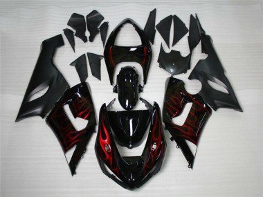 2005-2006 Red Black Kawasaki ZX6R Motor Bike Fairings