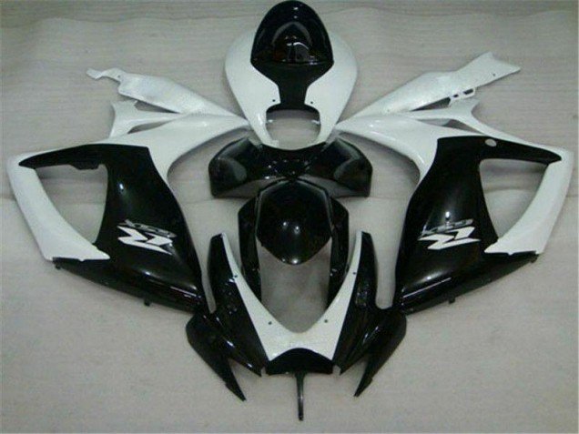 2006-2007 Black White Suzuki GSXR 600/750 Motorcycle Replacement Fairings 2006-2007 Black White Suzuki GSXR 600/750 Motorcycle Replacement Fairings