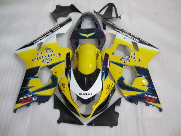 2004-2005 Yellow Blue Corona Extra Suzuki GSXR600 Bike Fairing 2004-2005 Yellow Blue Corona Extra Suzuki GSXR600 Bike Fairing