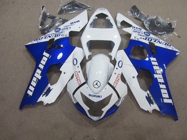 2004-2005 White Blue Motul Suzuki GSXR600 Motorbike Fairing 2004-2005 White Blue Motul Suzuki GSXR600 Motorbike Fairing