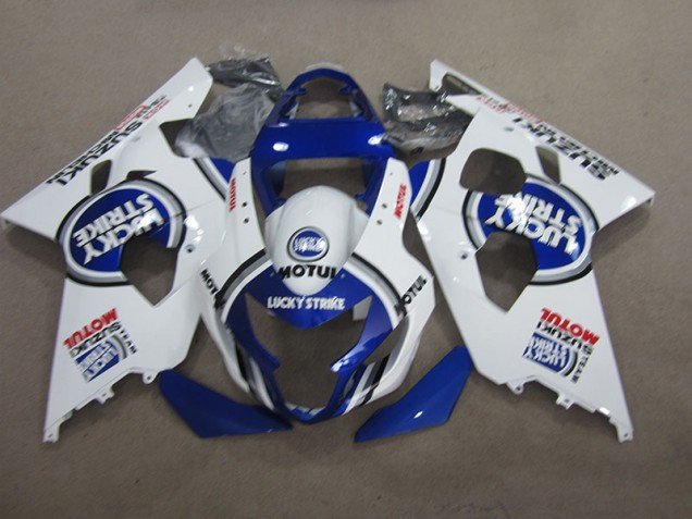 2004-2005 Blue White Lucky Strike Motul Suzuki GSXR600 Moto Fairings 2004-2005 Blue White Lucky Strike Motul Suzuki GSXR600 Moto Fairings