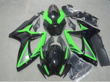 2006-2007 Black Green Suzuki GSXR600 Motorbike Fairing