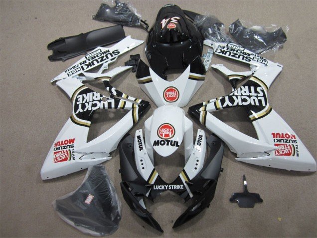 2006-2007 Black White Lucky Strike Motul Suzuki GSXR600 Bike Fairing