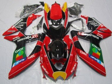 2008-2010 Red Black Jomo Suzuki GSXR600 Motorbike Fairing Kits