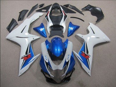 2011-2021 White Blue Suzuki GSXR600 Motorbike Fairing Kits